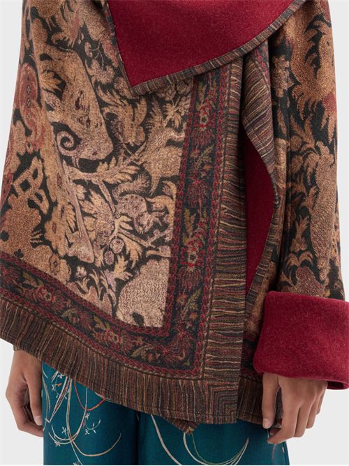 Mantella in pura lana con motivo floreale PIERRE-LOUIS MASCIA | MA10636519569